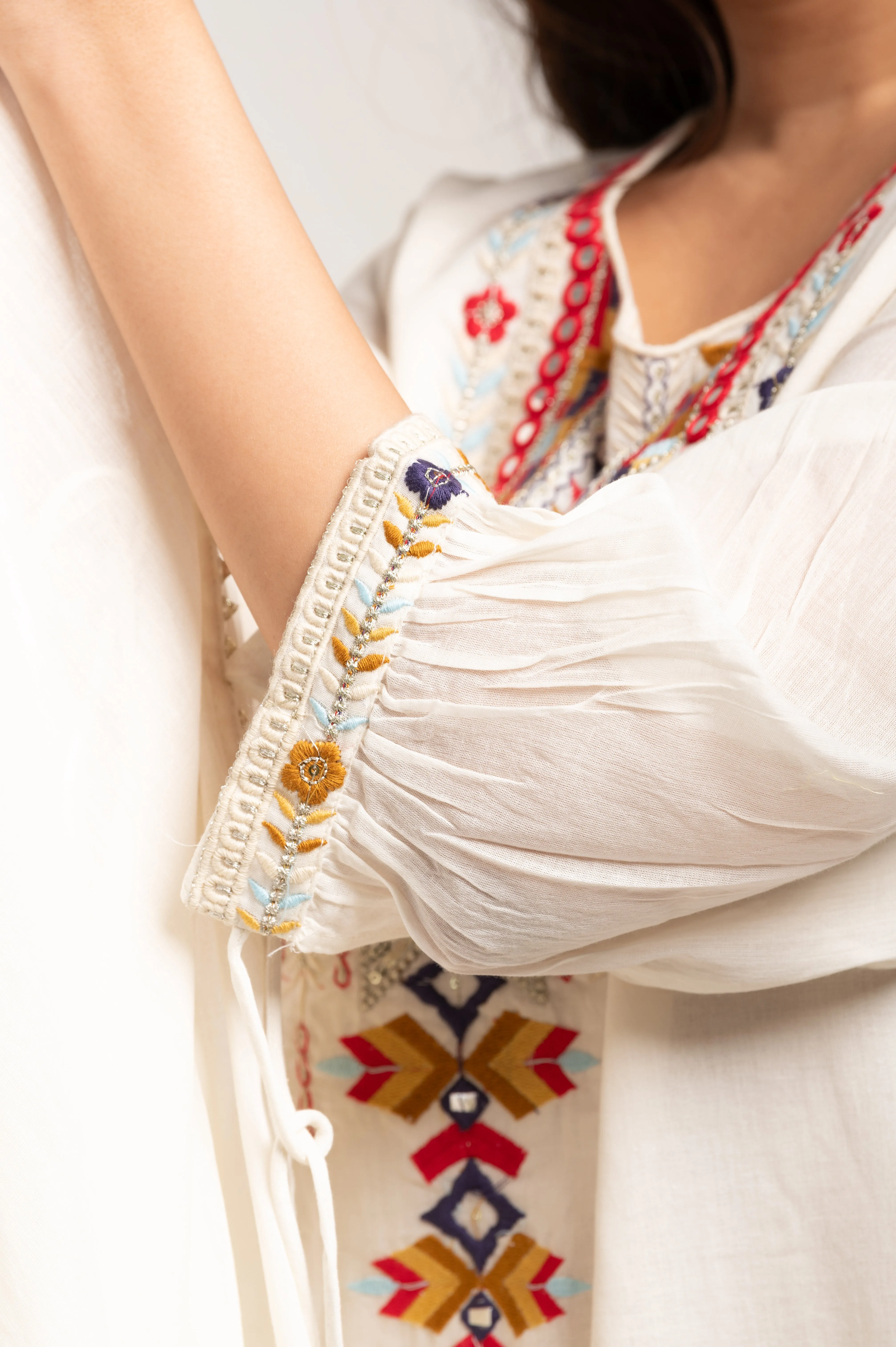 Multicolor Thread Yoke Embroidered