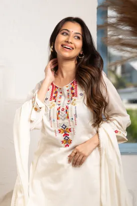 Multicolor Thread Yoke Embroidered