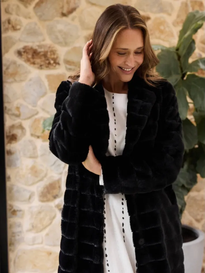 Nolita Faux Fur Coat - Black