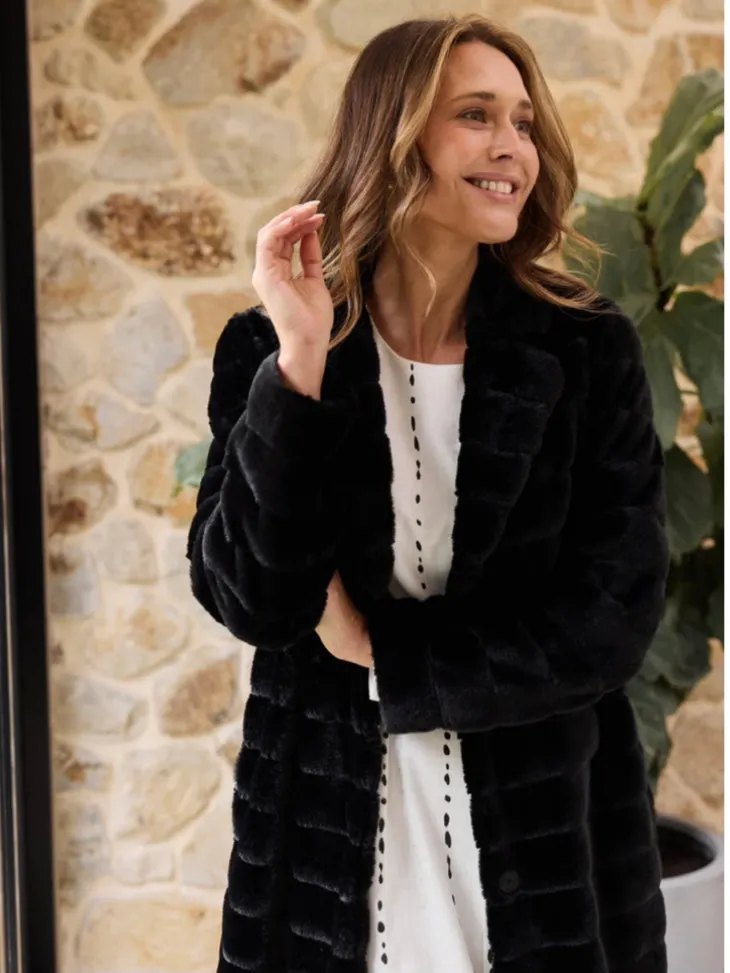 Nolita Faux Fur Coat - Black
