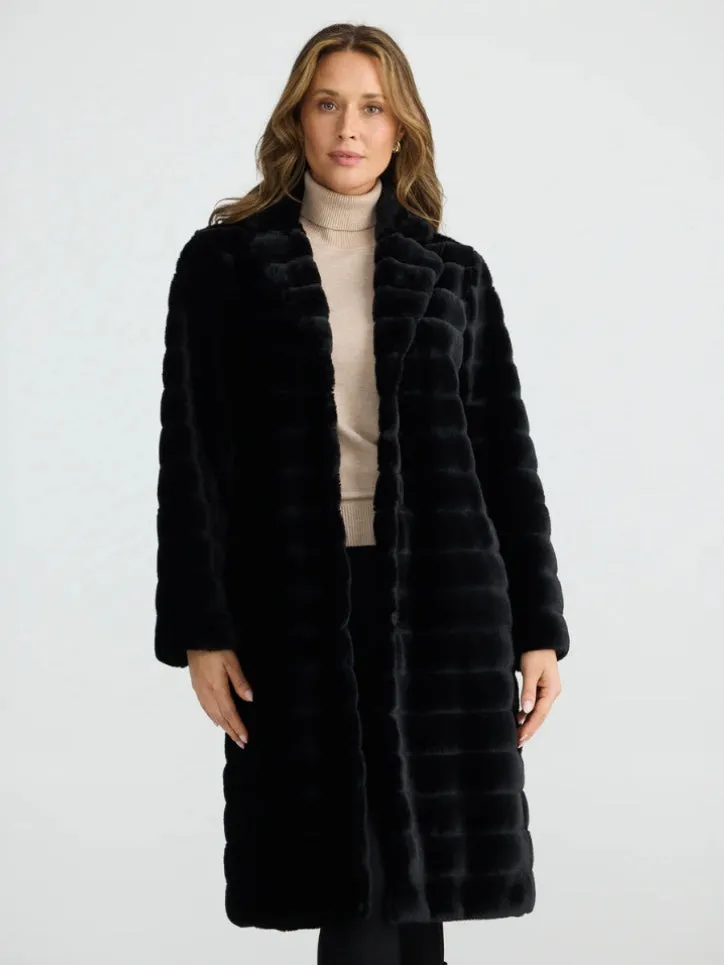 Nolita Faux Fur Coat - Black