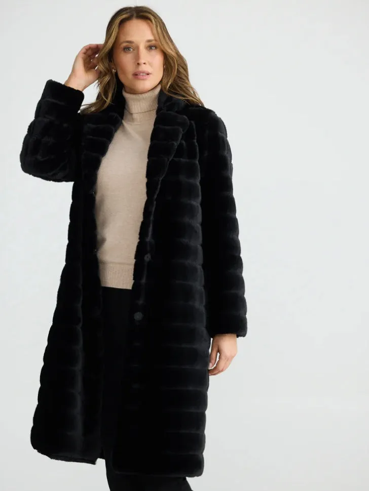 Nolita Faux Fur Coat - Black