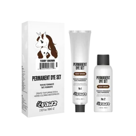Permanent Dog Hair Dye Set Teddy Brown 2oz by Opawz