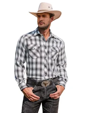 Plaid Long Sleeve Casual Shirt with Pockets (US Only)