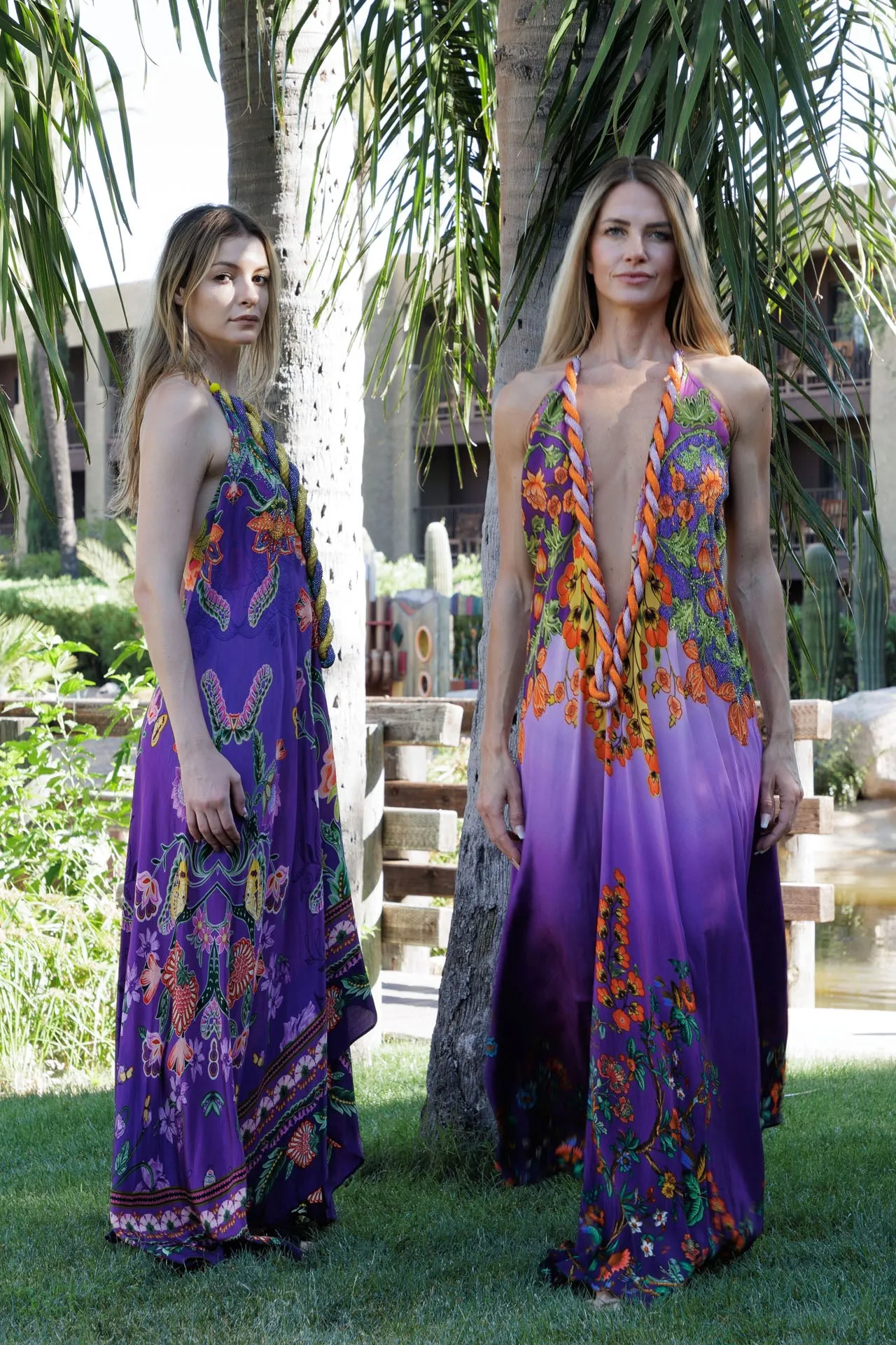 Purple Backless Long Dress