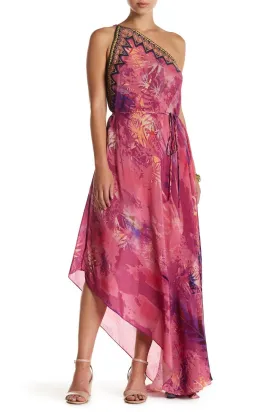 Purple One Shoulder Maxi Dress