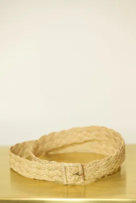 Quadro Raffia Crisscross Braid belt 32 mm