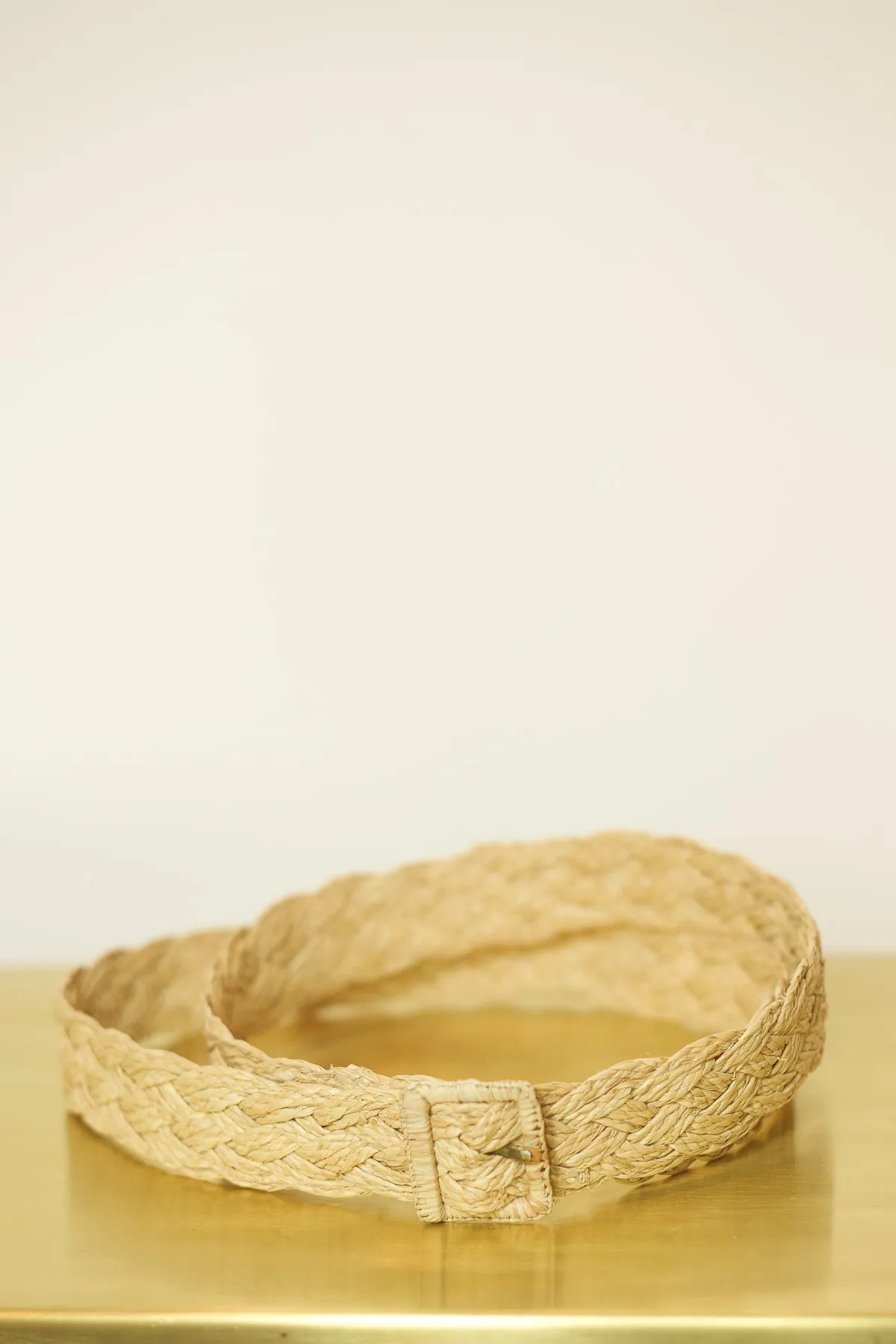 Quadro Raffia Crisscross Braid belt 32 mm