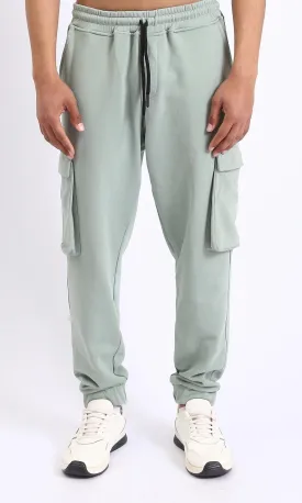 R207880 - Slip On Casual Cargo Pants - Mint Green