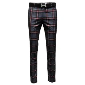 Red Plaid Slim Pants