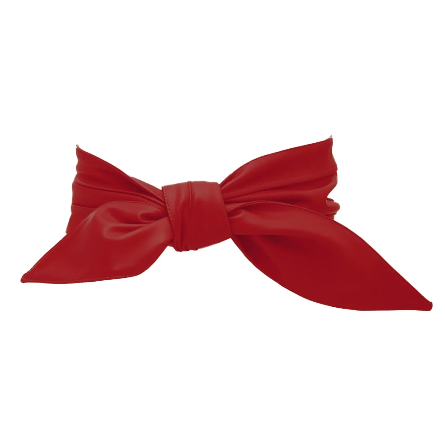 Red Wide Belt Faux Leather