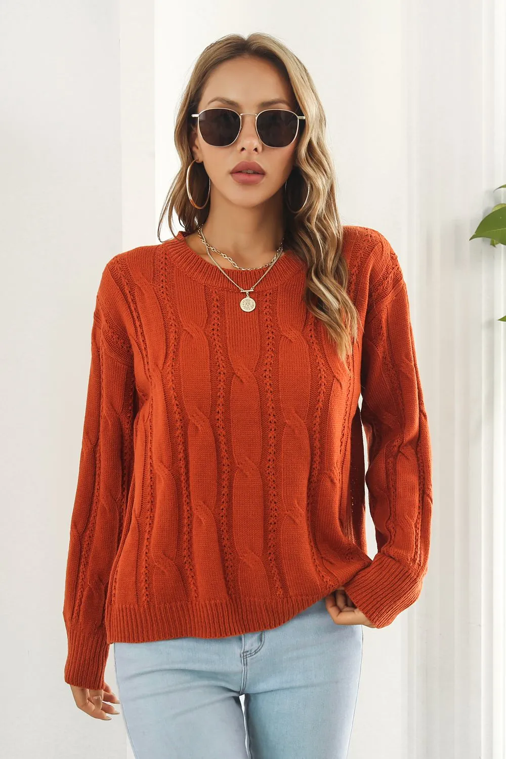 Round Neck Long Sleeve Sweater