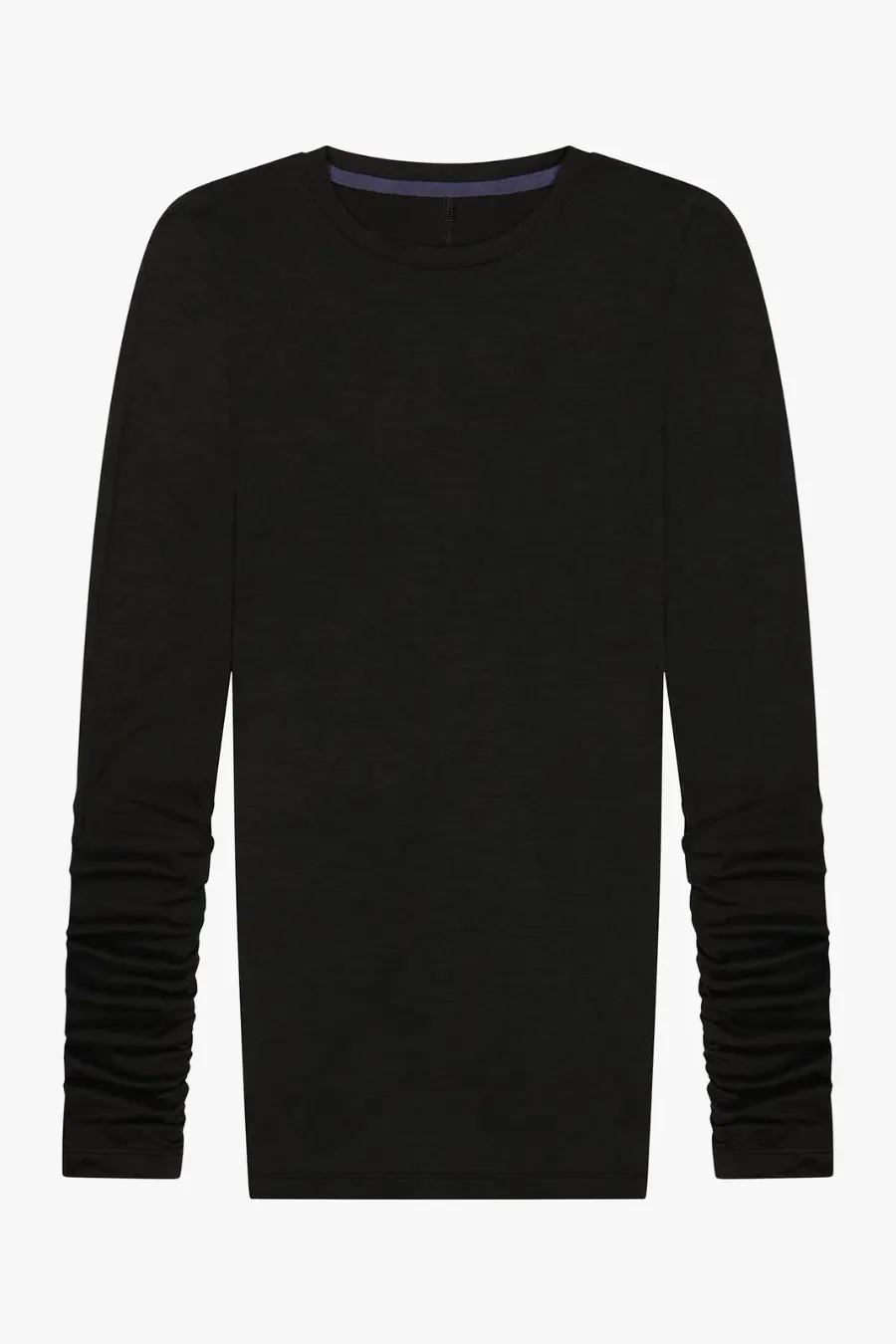 Ruched Long Sleeve Tee Black