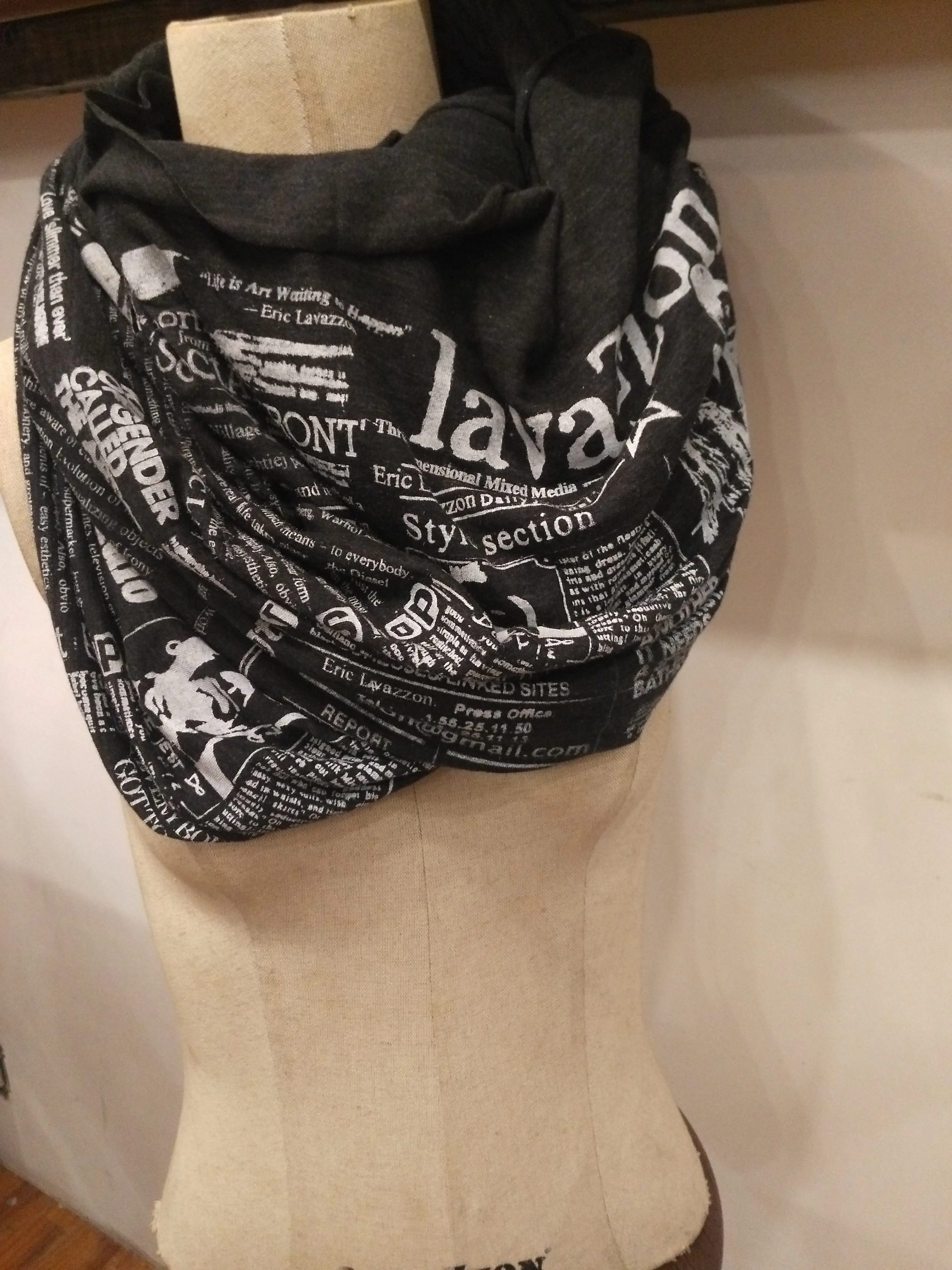 Season less Scarf dress . Lavazzon Newsprint  convertible dress. One size . Unisex