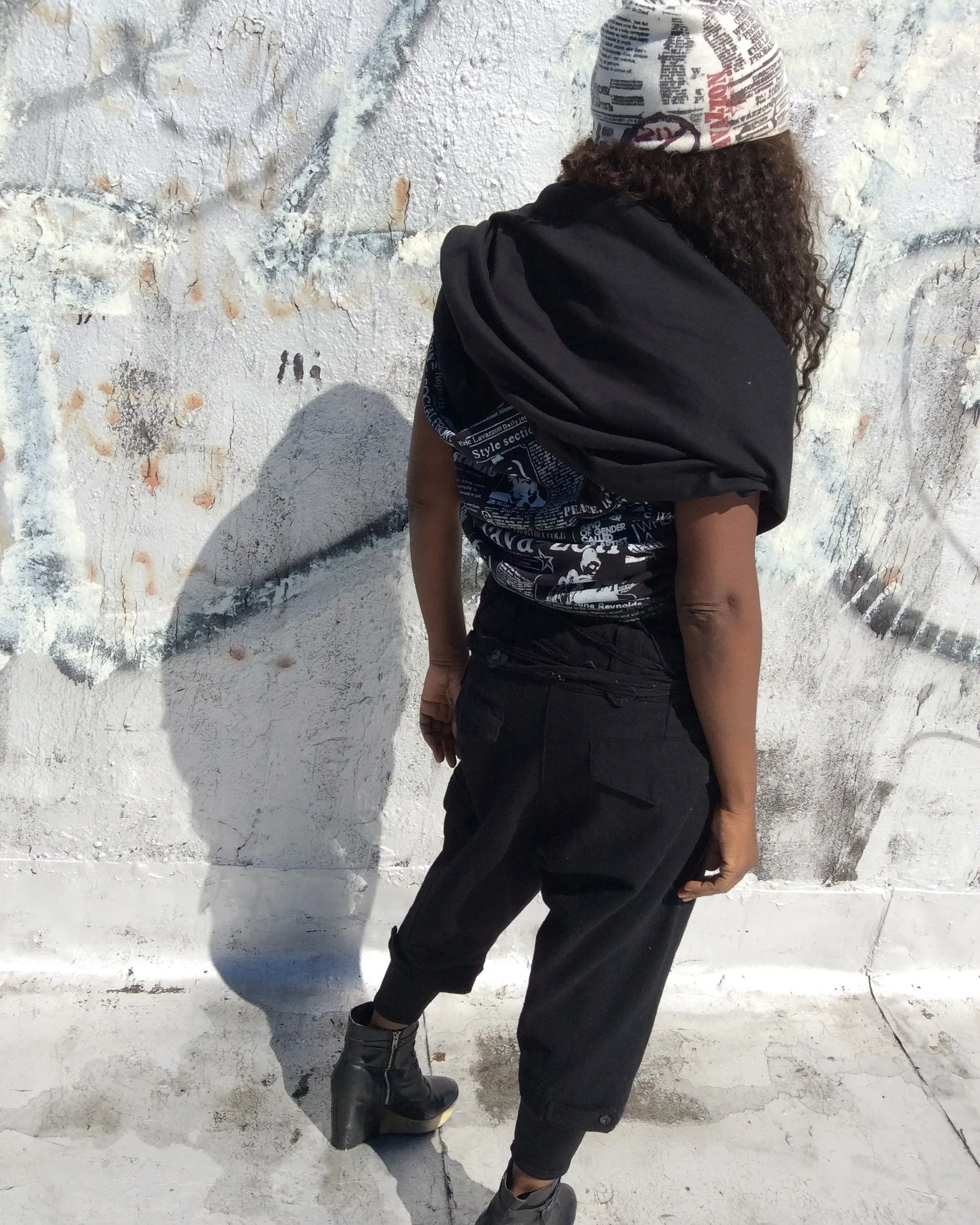 Season less Scarf dress . Lavazzon Newsprint  convertible dress. One size . Unisex
