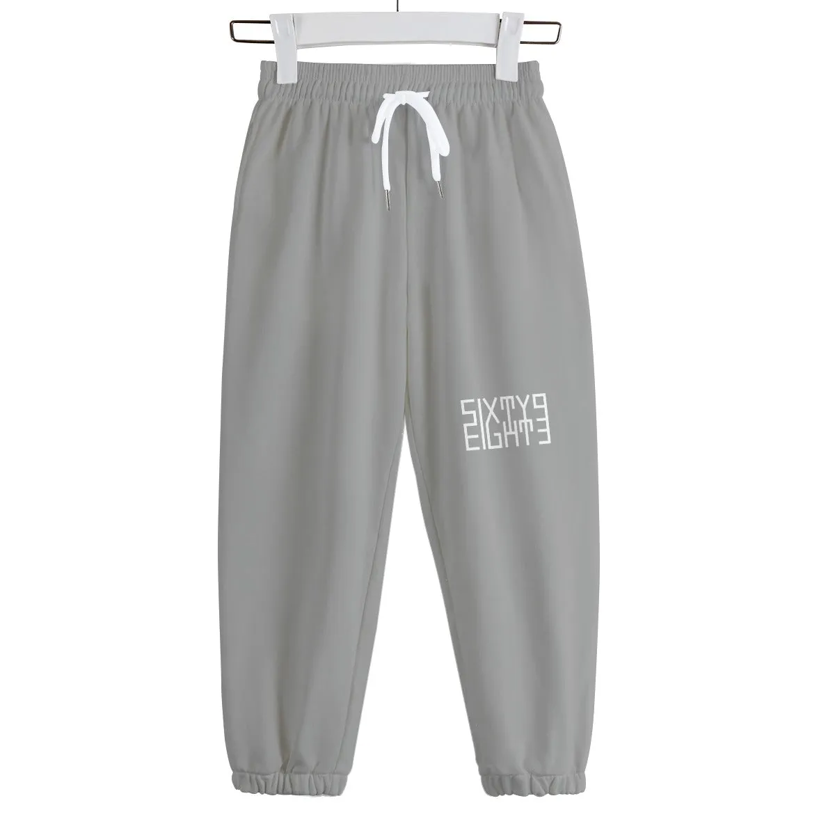 Sixty Eight 93 Logo White Grey Kid's Sweatpants