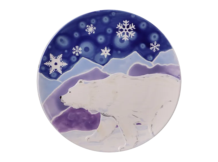 Strolling Bear Bisque Plate