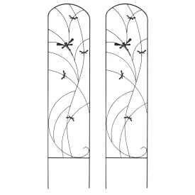 Sunnydaze 2-Piece Dragonfly Delight Metal Garden Trellis - 55"