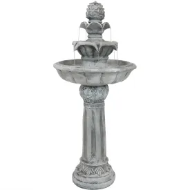 Sunnydaze Ornate Elegance Solar Water Fountain with Battery Backup - 42.5" H