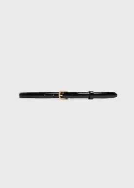 Thin patent belt black