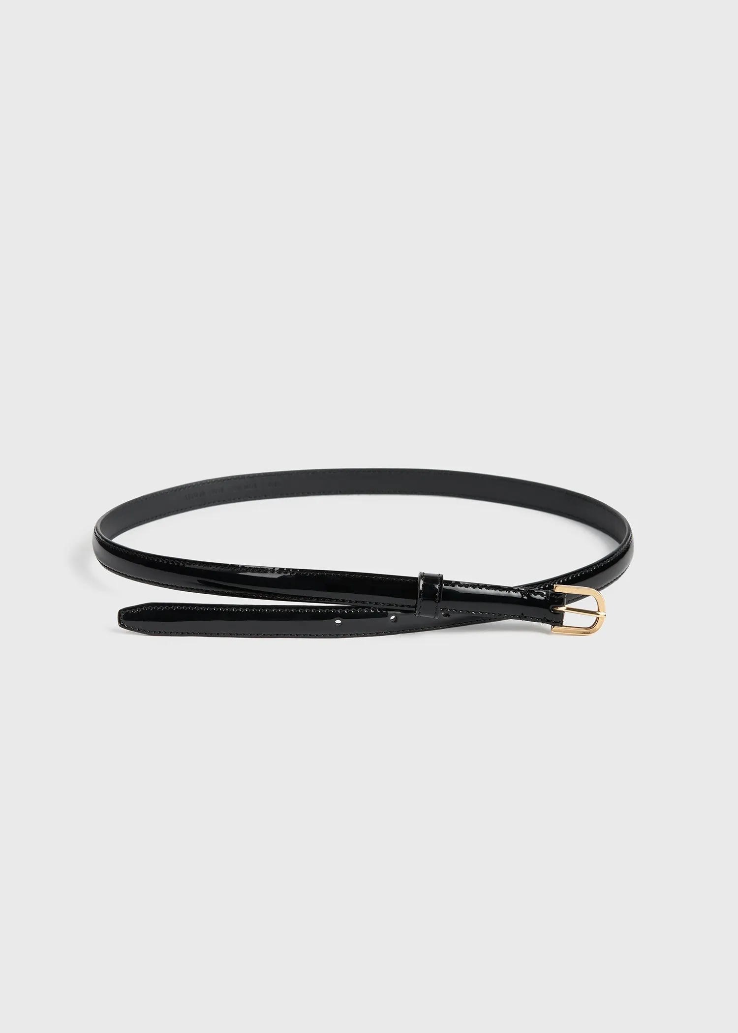 Thin patent belt black