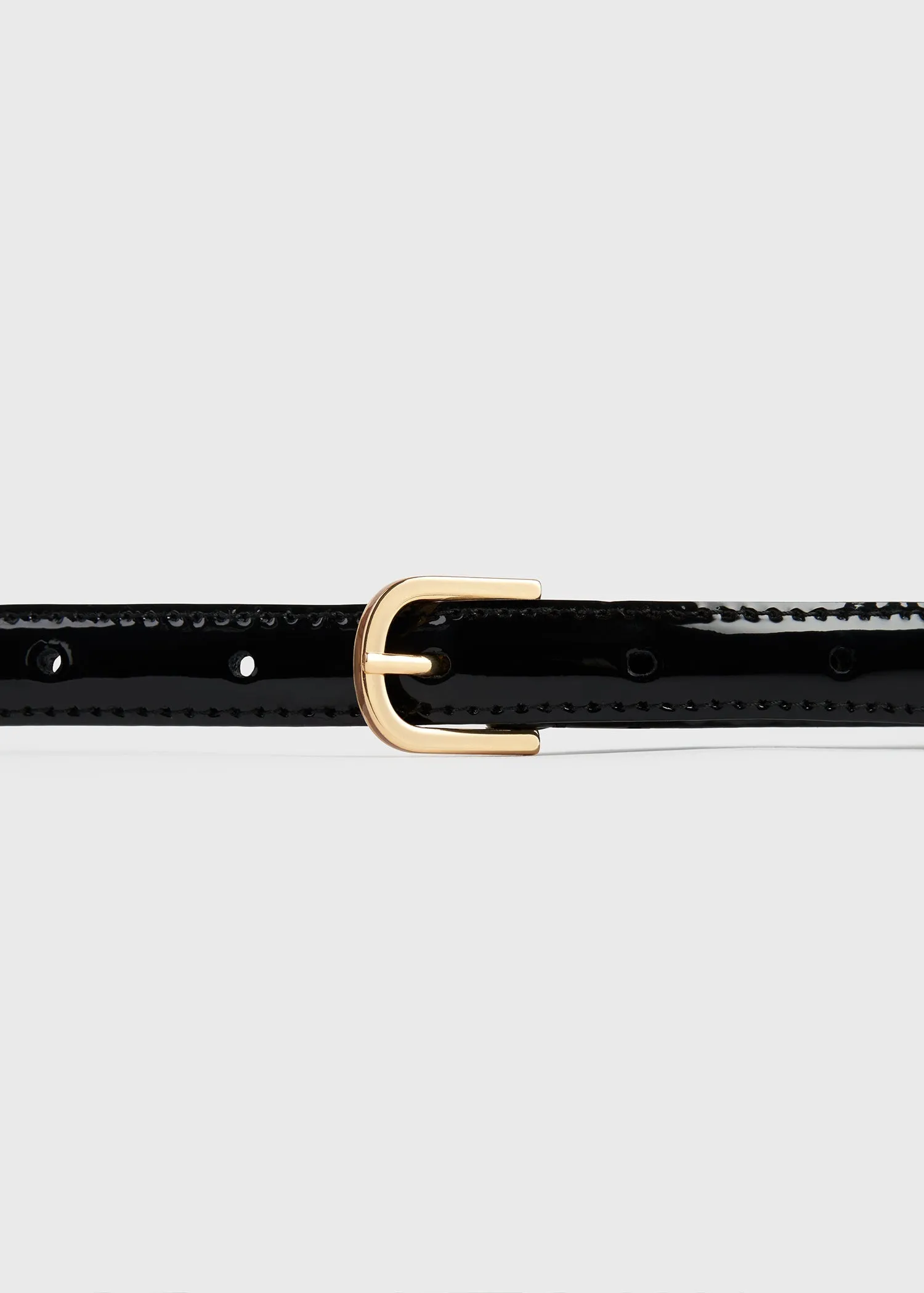 Thin patent belt black