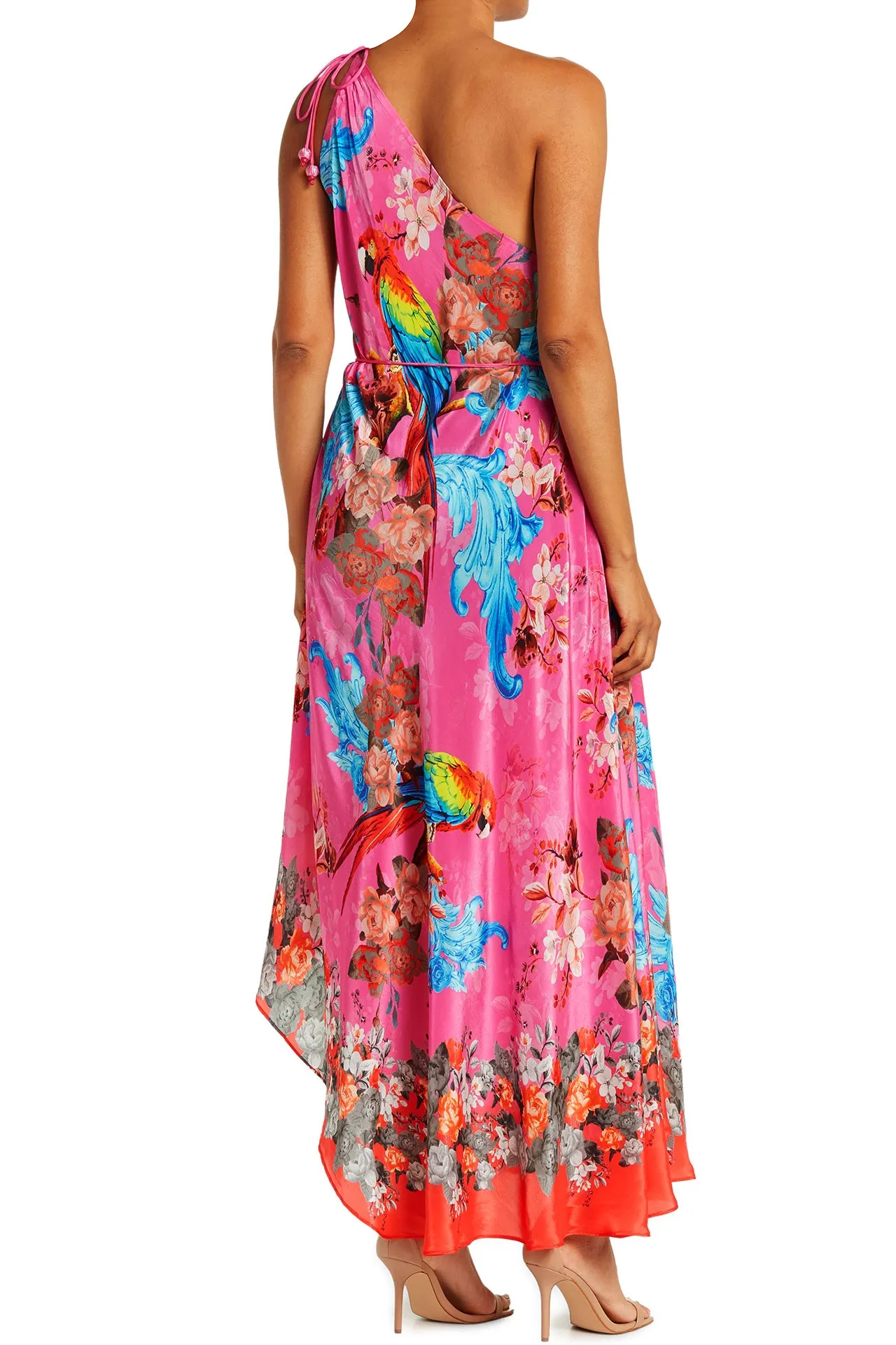 Tropical Bird Print Maxi Dress for Women