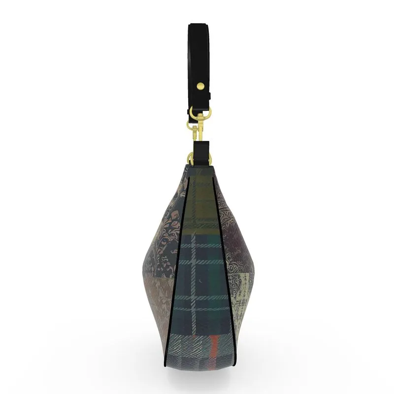 Vampire Art Grunge Patchwork Curve Hobo Bag - Double Brocade