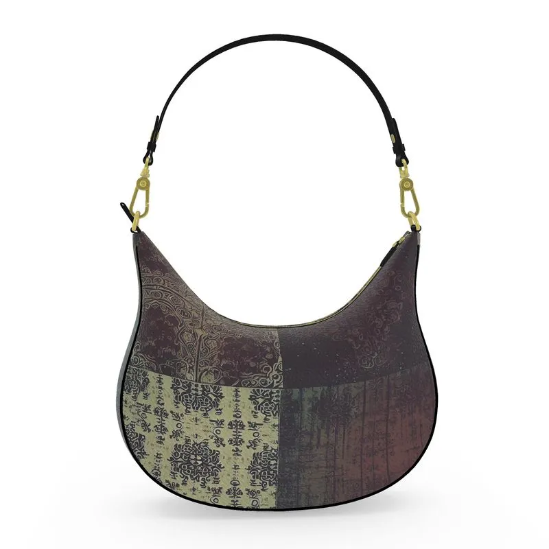 Vampire Art Grunge Patchwork Curve Hobo Bag - Double Brocade