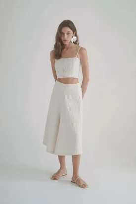 WAFFLE SKIRT CULOTTES, Ecru