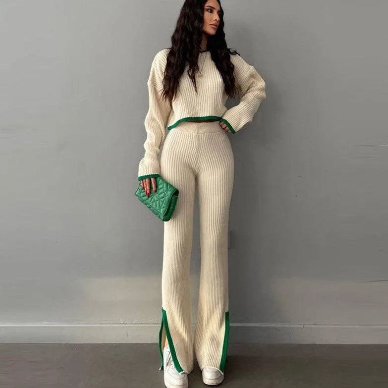 Women's Knitted Color Contrast Sweater