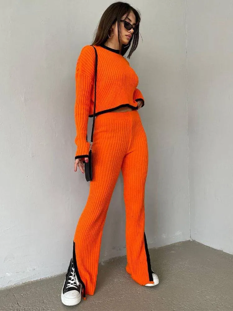 Women's Knitted Color Contrast Sweater