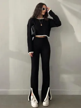 Women's Knitted Color Contrast Sweater