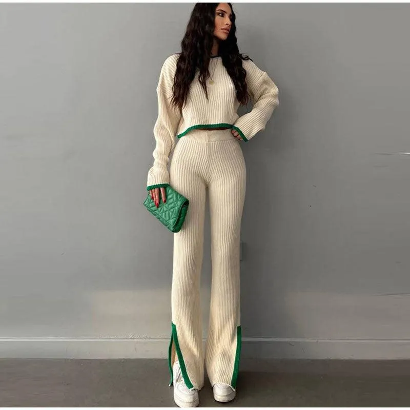 Women's Knitted Color Contrast Sweater
