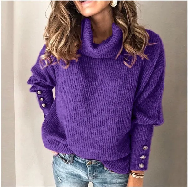 Women's Stylish Sweater with Buttons | Ideal for Autumn/Winter