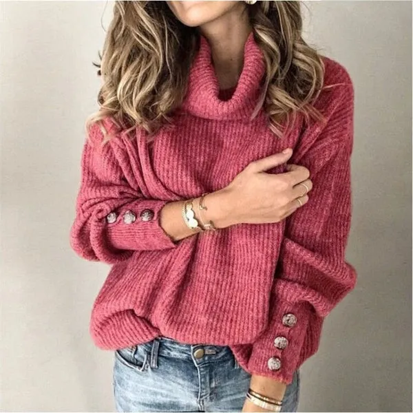 Women's Stylish Sweater with Buttons | Ideal for Autumn/Winter