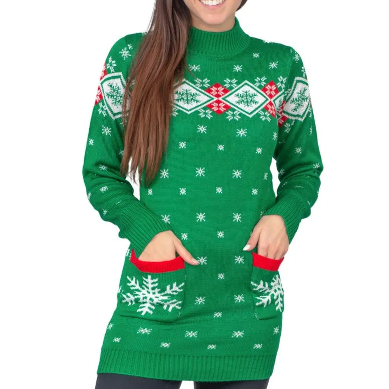 Women's Vintage-Inspired Ugly Christmas Sweater Dress by JulesRoche