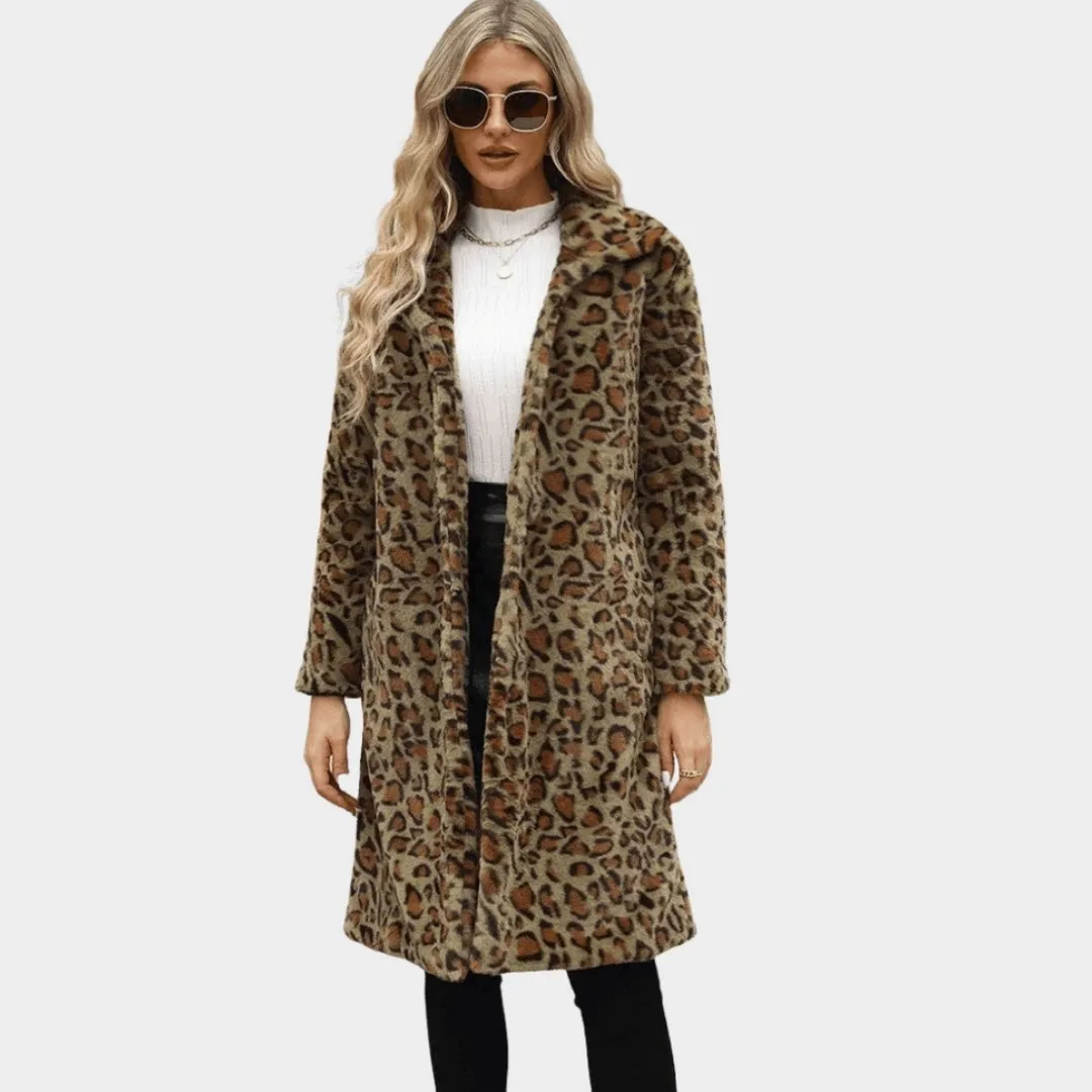 Womens Winter Faux Fox Fur Long Coat  Thick Fluffy Windbreaker Jacket in Pink, Yellow, Green, and Purple