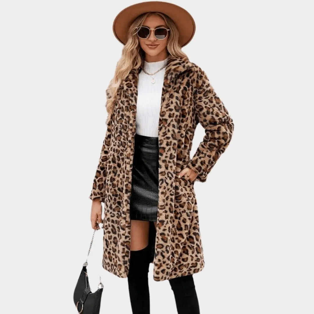 Womens Winter Faux Fox Fur Long Coat  Thick Fluffy Windbreaker Jacket in Pink, Yellow, Green, and Purple